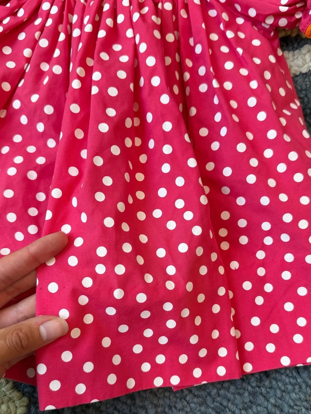 Girls' Pink Polka Dot Smocked Dress Pumpkin Embroidery 3 Months Cecil & Lou